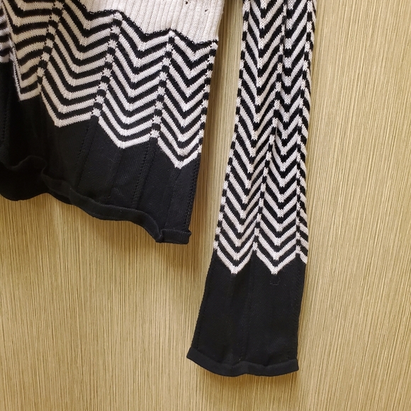 Y2K White House Black Market One Button Cardigan B&W Sz M - Picture 4 of 8